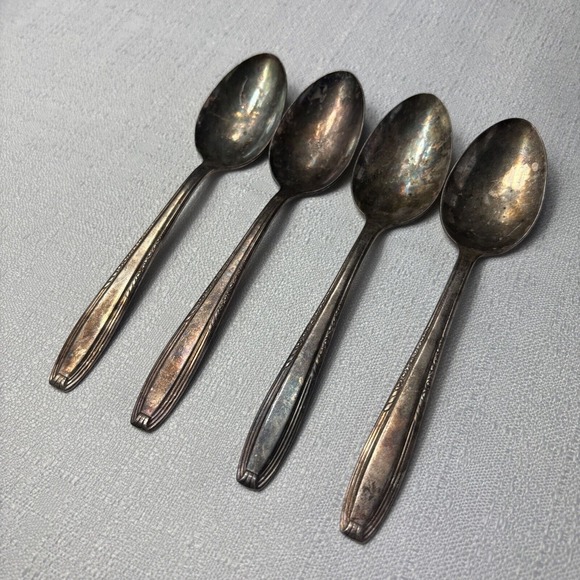 4 Harmony House SERENADE Wallace Silver Plate Teaspoons Silverware - Picture 2 of 8
